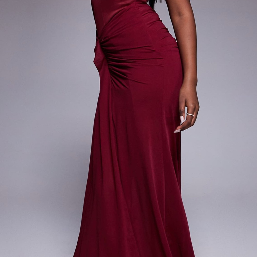 ASOS Burgundy Maxi Dress corset with shawl - Picture 2 of 3